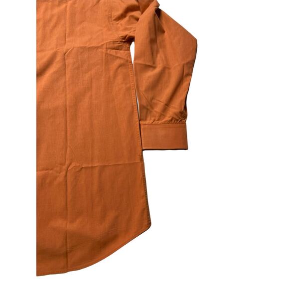 Daniel Ellissa Long Sleeve French Cuff Button Up Shirt 171/2 34-35 brown squash - Picture 7 of 11